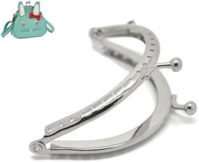 img 1 attached to 👜 Housweety Silver Tone Purse Bag Metal Arch Frame Kiss Clasp Lock - Set of 5, 9x6.3cm