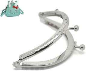 img 4 attached to 👜 Housweety Silver Tone Purse Bag Metal Arch Frame Kiss Clasp Lock - Set of 5, 9x6.3cm