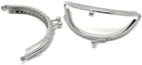 img 3 attached to 👜 Housweety Silver Tone Purse Bag Metal Arch Frame Kiss Clasp Lock - Set of 5, 9x6.3cm