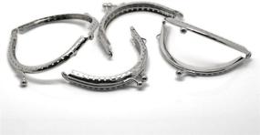 img 2 attached to 👜 Housweety Silver Tone Purse Bag Metal Arch Frame Kiss Clasp Lock - Set of 5, 9x6.3cm