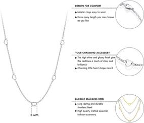 img 2 attached to 555Jewelry Stainless Steel Women's Mini Multi Heart Love Dainty Chain Necklace