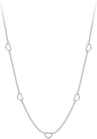 img 4 attached to 555Jewelry Stainless Steel Women's Mini Multi Heart Love Dainty Chain Necklace