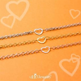 img 1 attached to 555Jewelry Stainless Steel Women's Mini Multi Heart Love Dainty Chain Necklace