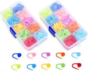 img 4 attached to EShato 300-Piece Locking Stitch Markers with Clear Storage Box - Colorful Plastic Knitting Counter Crochet Needle Clip Rings for Weaving and Sewing - 10 Vibrant Colors