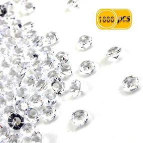 img 4 attached to 💎 1000PCS Clear Acrylic Diamonds for Table Decorations - Diamond Filler Beads, Party Confetti, Scatters - Faux Fake Diamonds Crystal for Weddings, Bridal Shower, Birthdays, Home Decor (8mm)