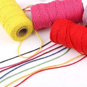 img 1 attached to 🧶 328,2 мм макраме-шнур, скрученный из хлопчатобумажных нитей, мягкий и яркий ремесленный шнур, рустическая веревка для ручных подвесок для растений, настенного декора, рукоделия, вязания и проектов своими руками