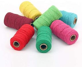 img 2 attached to 🧶 328,2 мм макраме-шнур, скрученный из хлопчатобумажных нитей, мягкий и яркий ремесленный шнур, рустическая веревка для ручных подвесок для растений, настенного декора, рукоделия, вязания и проектов своими руками