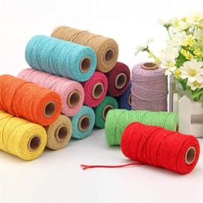 img 3 attached to 🧶 328,2 мм макраме-шнур, скрученный из хлопчатобумажных нитей, мягкий и яркий ремесленный шнур, рустическая веревка для ручных подвесок для растений, настенного декора, рукоделия, вязания и проектов своими руками