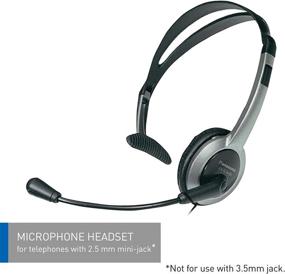 img 3 attached to Panasonic KX-TCA430 Comfort-Fit, Foldable Headset: Noise-Cancelling Mic, Volume Control - Grey/Silver