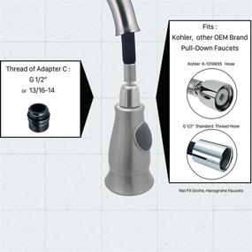 img 1 attached to 🚰 Brushed Nickel Kitchen Faucet Pull-Down Spray Head Replacement for Moen Delta Sink Faucet