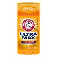 arm & hammer ultra max active sport deodorant - natural deodorizers - 2.6oz solid stick (pack of 6) logo