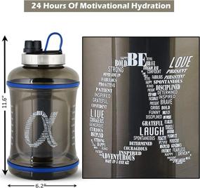 img 3 attached to 💧 AlphaX Large 108oz/3.2L Daily Water Bottle & Straw: Motivational Reusable Water Jug with Tracking & Time Marker, Stainless Steel Cap - Perfect for Fitness, Gym, Office & Outdoor Sports!