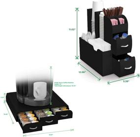 img 2 attached to ☕ Streamline Your Coffee Station with Mind Reader Organizer Coffee Pod Drawer and Condiment Set in Sleek Black