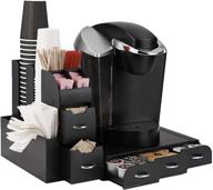 ☕ streamline your coffee station with mind reader organizer coffee pod drawer and condiment set in sleek black logo