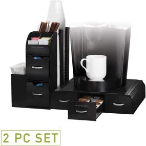 img 1 attached to ☕ Streamline Your Coffee Station with Mind Reader Organizer Coffee Pod Drawer and Condiment Set in Sleek Black