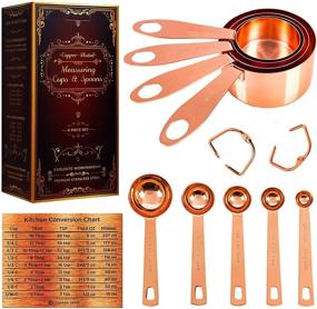 img 4 attached to Copper Measuring Cups and Spoons: Gift Set of 9 in Premium Red Box Packaging - Under $30! Ideal Christmas Gift Idea for Women or Men