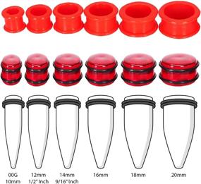 img 1 attached to 👂 BodyJ4You 36PC Big Gauges Kit: Silicone Tunnels, Acrylic Plugs, and Tapers for Ear Stretching from 00G-20mm