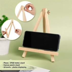 img 1 attached to Jekkis Set of 12 Tabletop Easels - 9 Inches Tall Wood Display Stands for Artists, Adults, and Students