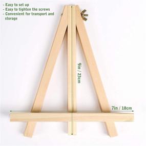 img 3 attached to Jekkis Set of 12 Tabletop Easels - 9 Inches Tall Wood Display Stands for Artists, Adults, and Students