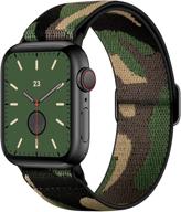 ремешки для часов amanecer из растяжимого нейлона - совместимы с apple watch series 6/5/4/3/2/1 se, регулируемые плетеная спортивная петля для iwatch - унисекс. логотип