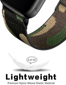 img 2 attached to Ремешки для часов AMANECER из растяжимого нейлона - совместимы с Apple Watch Series 6/5/4/3/2/1 SE, регулируемые плетеная спортивная петля для iWatch - унисекс.