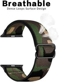 img 3 attached to Ремешки для часов AMANECER из растяжимого нейлона - совместимы с Apple Watch Series 6/5/4/3/2/1 SE, регулируемые плетеная спортивная петля для iWatch - унисекс.