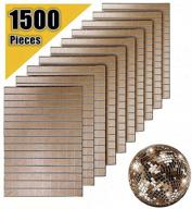 aivs diy craft decoration 1500 pieces of self-adhesive real glass craft mini square & round mirrors mosaic tiles/stickers, rose gold, 10 x 10 mm logo
