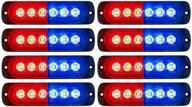 🚨 dibms led emergency strobe lights: red blue 6 led flashing warning light bar for car truck off road vehicle atv suv logo
