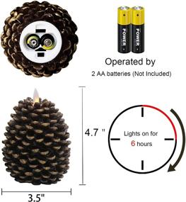 img 3 attached to 🕯️ Eldnacele LED Pine Cone Candles Moving Wick - Flameless and Timer-Enabled Decoration for Christmas Home Party - Brown, 2 Pack