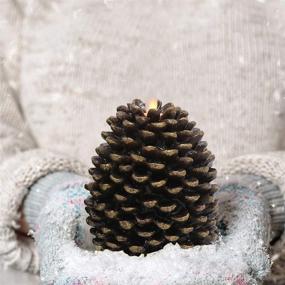 img 2 attached to 🕯️ Eldnacele LED Pine Cone Candles Moving Wick - Flameless and Timer-Enabled Decoration for Christmas Home Party - Brown, 2 Pack