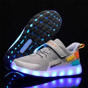 img 3 attached to 👟 Bepoaa Charging Flashing Sneakers: High-Visibility Unisex Boys' Shoes for Stylish Comfort