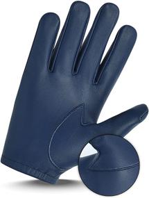 img 1 attached to Genuine Leather Full Finger Driving Stitched Men's Accessories in Gloves & Mittens