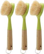 🧼 durable dish brush with bamboo handle, ideal for kitchen sink, pot, pan scrubbing logo