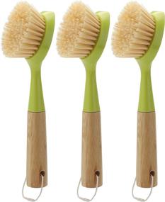 img 4 attached to 🧼 Durable Dish Brush with Bamboo Handle, Ideal for Kitchen Sink, Pot, Pan Scrubbing