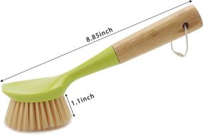 img 2 attached to 🧼 Durable Dish Brush with Bamboo Handle, Ideal for Kitchen Sink, Pot, Pan Scrubbing