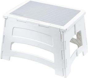 img 3 attached to Rubbermaid RM-PL1W Folding Plastic Stool: 1-Step, 300lb Capacity, White - A Versatile and Reliable Stool for Easy Access