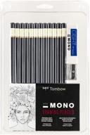 📏 набор графических карандашей tombow 51523 mono - набор из 12 штук: профессиональные графитовые карандаши с ластиком и точилкой логотип