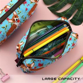 img 2 attached to 🐶 Cute Corgi Pencil Case Pouch: Perfect Teacher Gift and Stylish Gadget Bag for Makeup and Stationary - Kawaii Design!