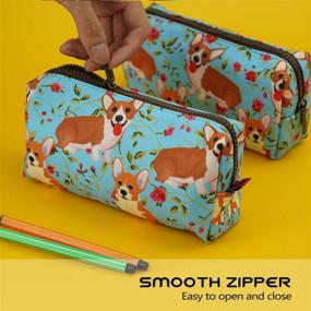 img 1 attached to 🐶 Cute Corgi Pencil Case Pouch: Perfect Teacher Gift and Stylish Gadget Bag for Makeup and Stationary - Kawaii Design!