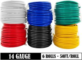 img 3 attached to 300 ft Total of 14 Gauge 6 Color Combo Automotive Low Voltage Primary Wire Roll for General Purpose, Car Stereo, Amplifier, Remote, 12V Trailer Wiring - Ideal for Harness Hookup and Audio Connections