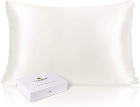 img 4 attached to 🌙 YANIBEST 25 Momme Silk Pillowcase: Hair and Skin Benefits - 100% Mulberry Silk, 900 Thread Count, Hidden Zipper Closure - Standard Size, White (1 Pack)