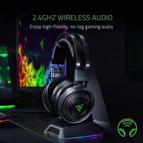 img 2 attached to 🎮 Experience Ultimate Gaming Immersion with Razer Nari Wireless Headset featuring THX Audio, Haptic Feedback, Auto-Adjust Headband, Chroma RGB, Retractable Mic and Compatibility with PC, PS4, PS5 - Black