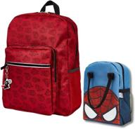 🎒 yoobi x marvel spider-man backpack and lunch bag set for kids - durable, pvc free, insulated lunch bag with padded mesh back - ideal for boys & girls logo