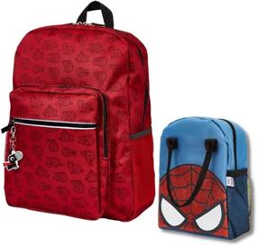 img 4 attached to 🎒 Yoobi x Marvel Spider-Man Backpack and Lunch Bag Set for Kids - Durable, PVC Free, Insulated Lunch Bag with Padded Mesh Back - Ideal for Boys & Girls