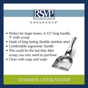 img 1 attached to RSVP International Endurance Collection Stainless Steel Kitty Litter 🐾 Scoop - Durable and Stylish Scoop for Easy Pet Waste Management