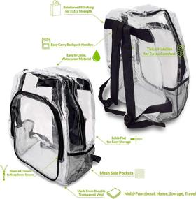 img 2 attached to 🎒 Waterproof Transparent Zippered Backpack - Approved for All Occasions