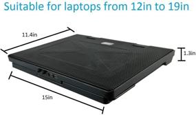 img 1 attached to 🌬️ Stay Cool and Comfortable: Laptop Cooling Pad with 5 Quiet Fans, Adjustable Height, and 2 USB Ports - Compatible with 12in to 19in Laptops (Blue Light)