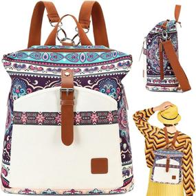 img 1 attached to Vintage Women's Backpack: Stylish Shoulder Daypack, Handbags, and Wallets in Fashionable Backpacks