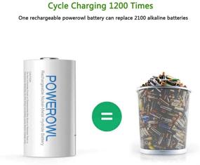 img 1 attached to 🔋 POWEROWL Rechargeable D Batteries 10000mAh: Long-lasting, Low Self Discharge, NiMH, Pre-Charged (4 Pack)