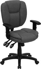 img 4 attached to 🪑 Enhance Your Office Comfort and Productivity with the Flash Furniture Mid-Back Gray Fabric Multifunction Swivel Ergonomic Task Office Chair with Pillow Top Cushioning and Arms